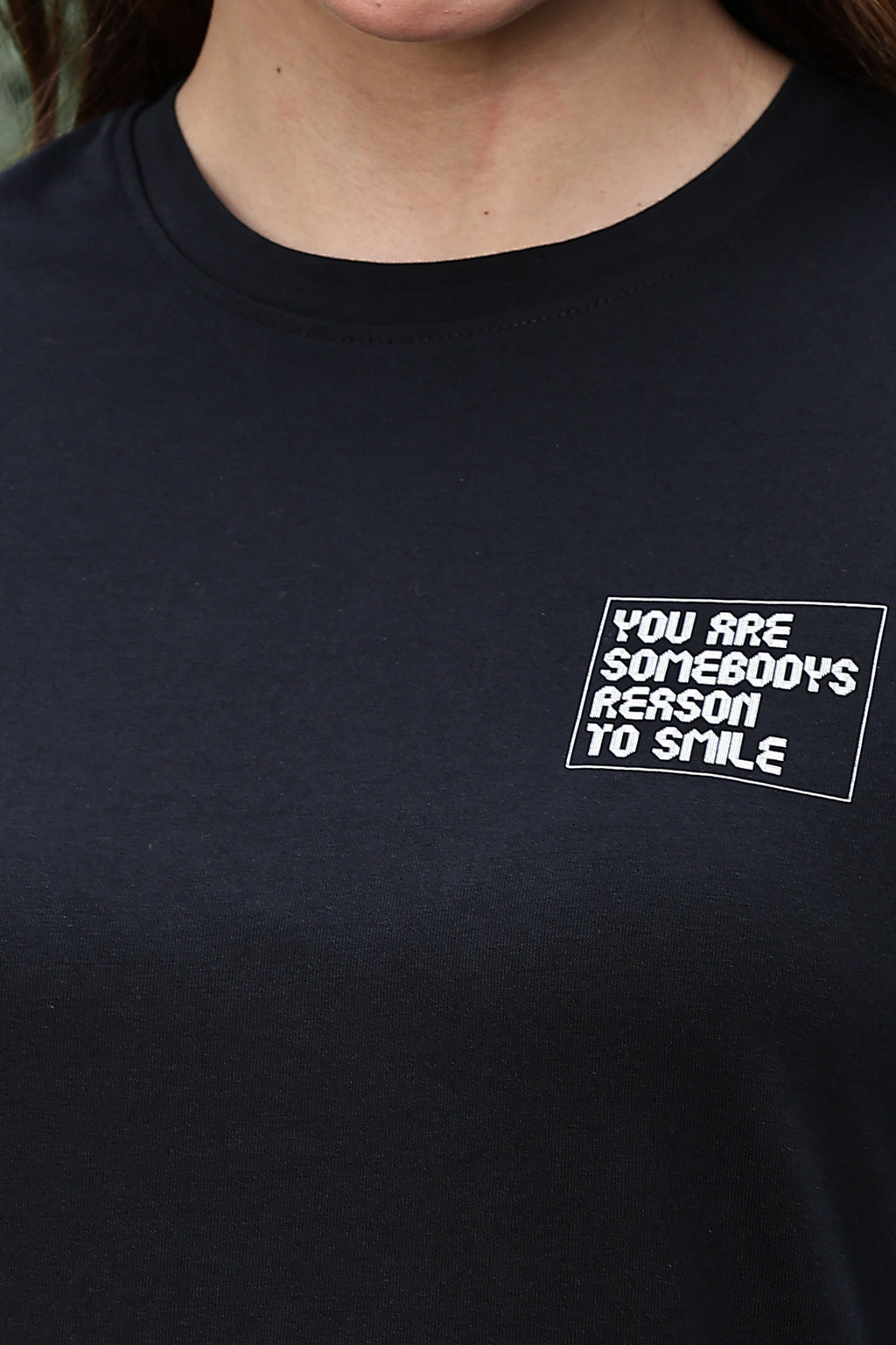 WOMEN ROUND NECK BLACK T SHIRT