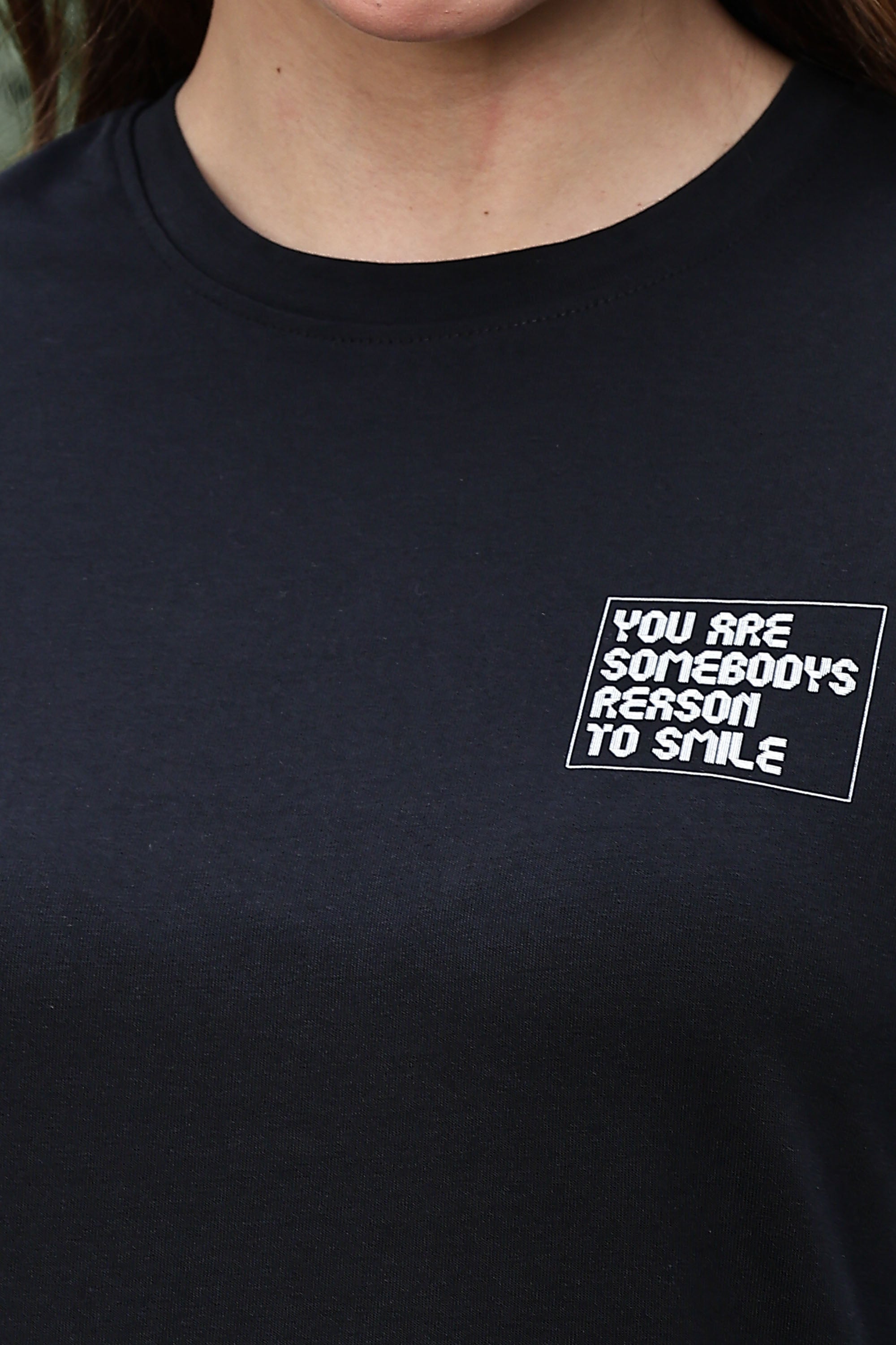 WOMEN ROUND NECK BLACK T SHIRT