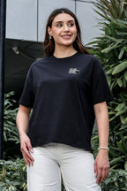 WOMEN ROUND NECK BLACK T SHIRT