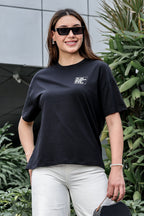 WOMEN ROUND NECK BLACK T SHIRT