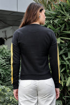 WOMEN ROUND NECK BLACK SWEATSHIRT