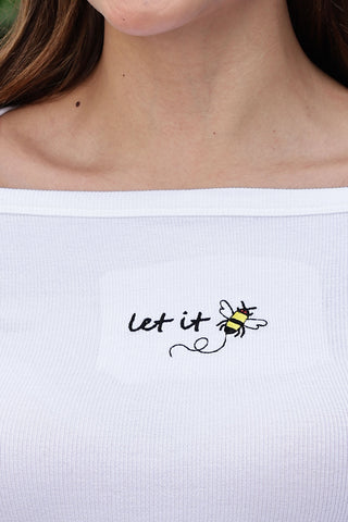 WOMEN SQUARE NECK WHITE WOMENS RIBBED TOP