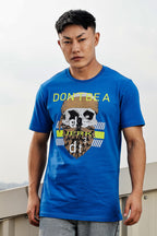 MEN ROUND NECK IMPERIAL BLUE PRINTED T SHIRT