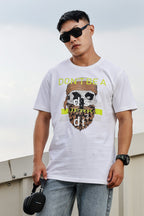 MEN ROUND NECK WHITE PRINTED T SHIRT