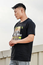 MEN ROUND NECK BLACK BEAUTY PRINTED T SHIRT