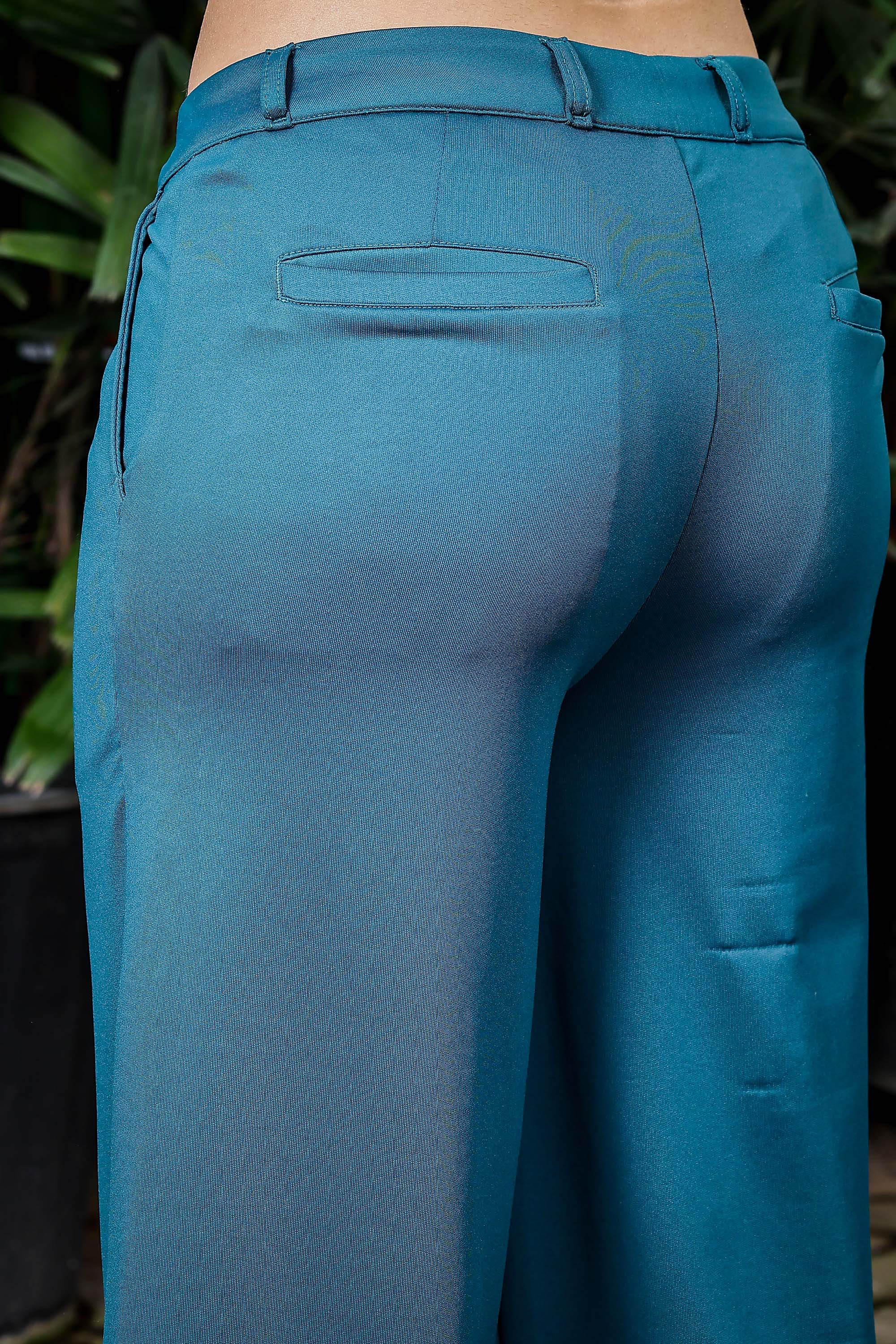 WOMEN DARK SEA REGULAR FIT CASUAL PANT