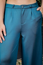WOMEN DARK SEA REGULAR FIT CASUAL PANT