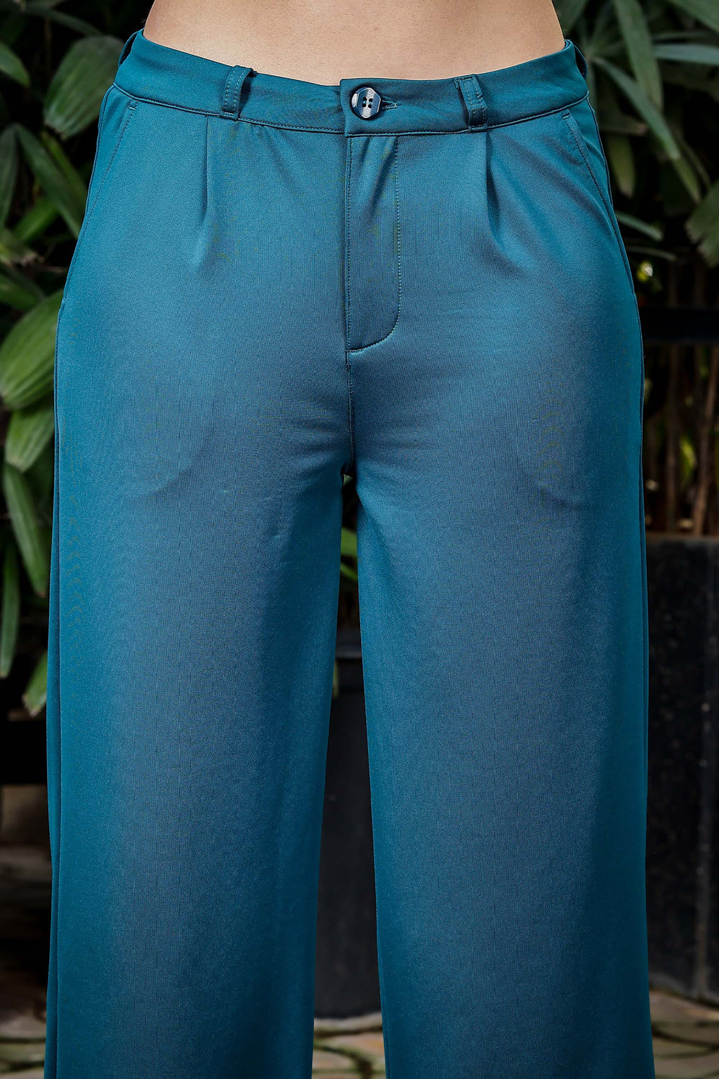 WOMEN DARK SEA REGULAR FIT CASUAL PANT