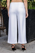 WOMEN WHITE REGULAR FIT CASUAL PANT