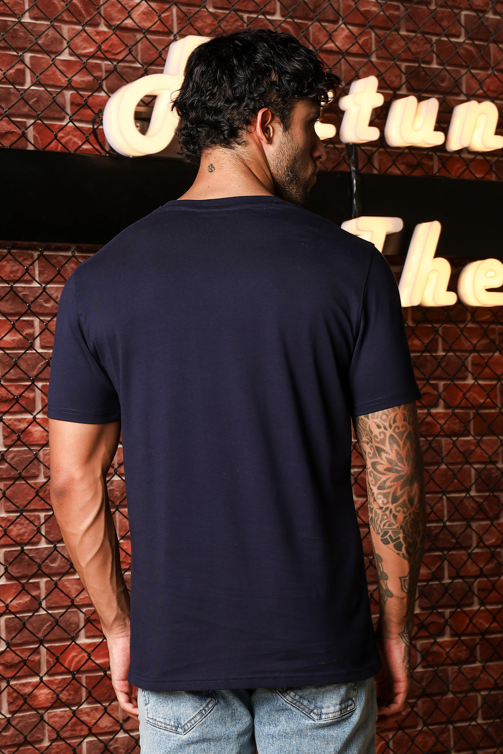 MEN ROUND NECK NIGHT SKY PRINTED T SHIRT