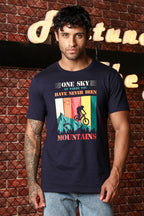 MEN ROUND NECK NIGHT SKY PRINTED T SHIRT