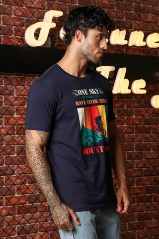 MEN ROUND NECK NIGHT SKY PRINTED T SHIRT