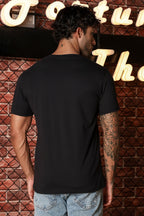 MEN ROUND NECK BLACK BEAUTY PRINTED T SHIRT