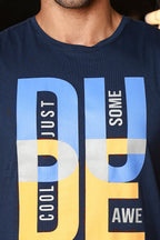 MEN PAGEANT BLUE PRINTEDD SLEEVELESS T SHIRT