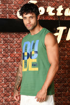 MEN WINTER MOSS PRINTED SLEEVELESS T SHIRT
