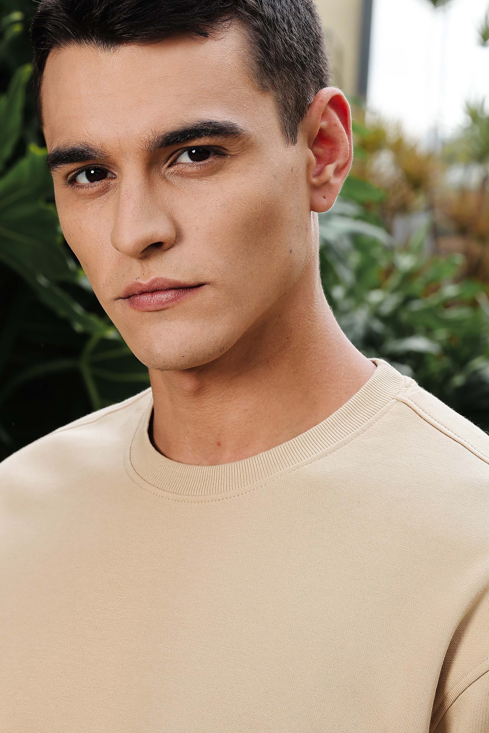 MEN BEIGE SWEATSHIRT