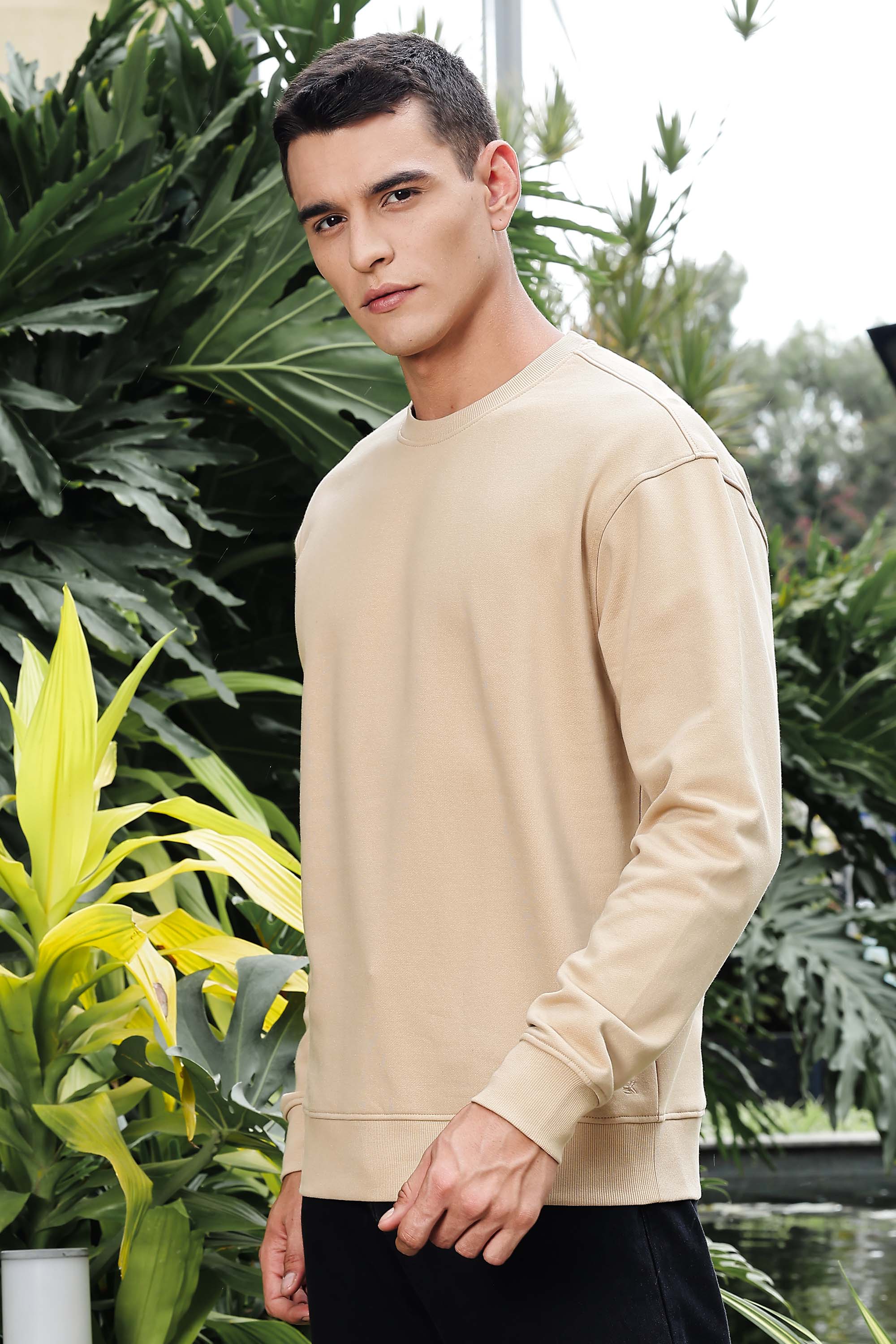MEN BEIGE SWEATSHIRT