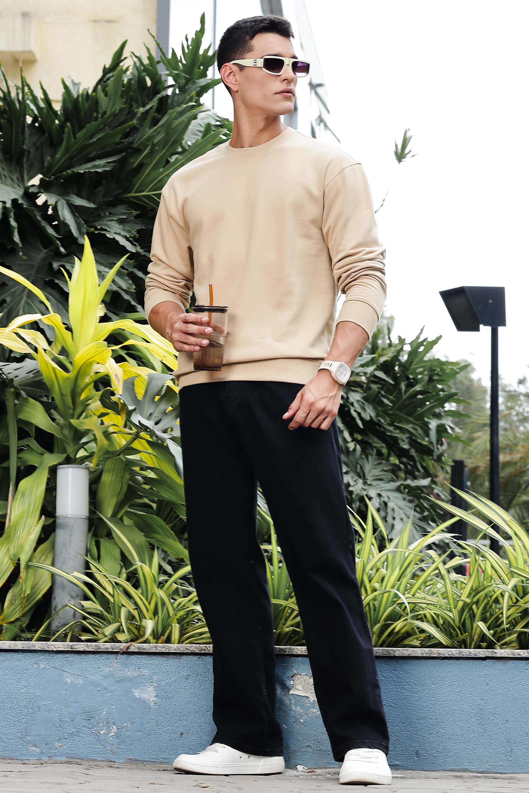 MEN BEIGE SWEATSHIRT