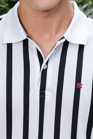 MEN WHITE FULL SLV POLO