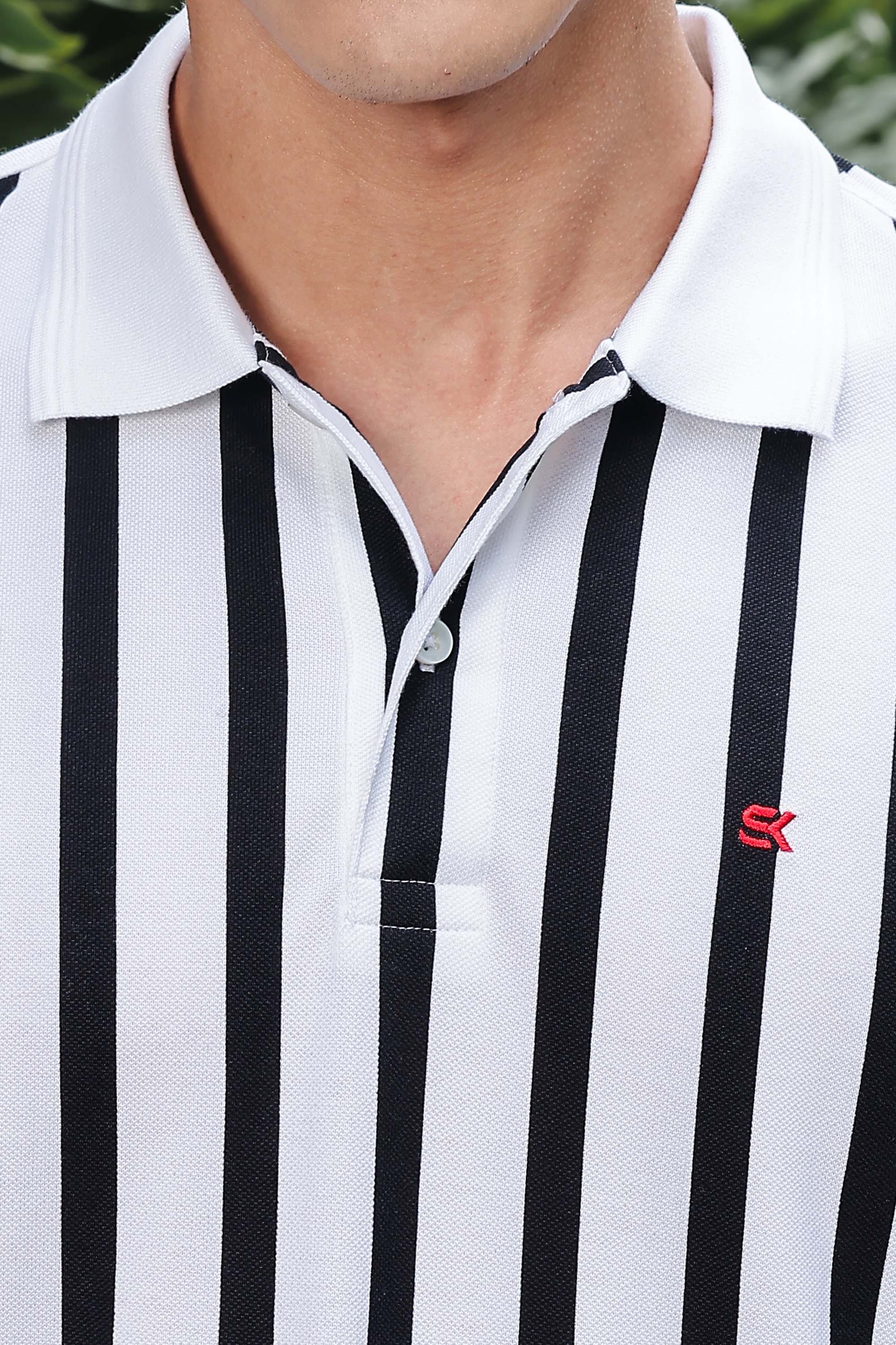 MEN WHITE FULL SLV POLO