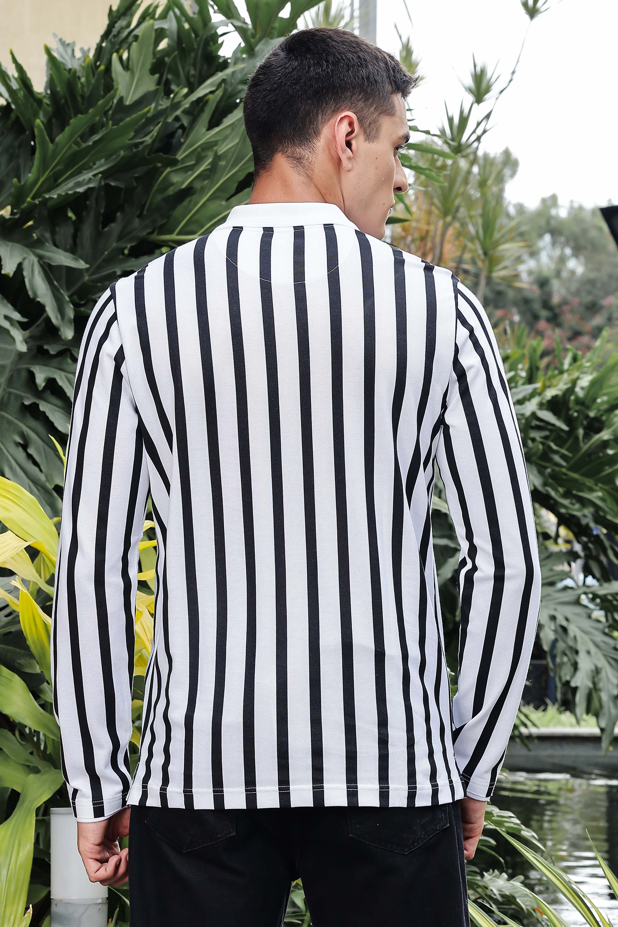 MEN WHITE FULL SLV POLO