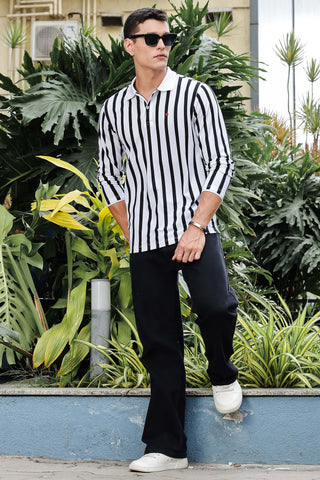 MEN WHITE FULL SLV POLO