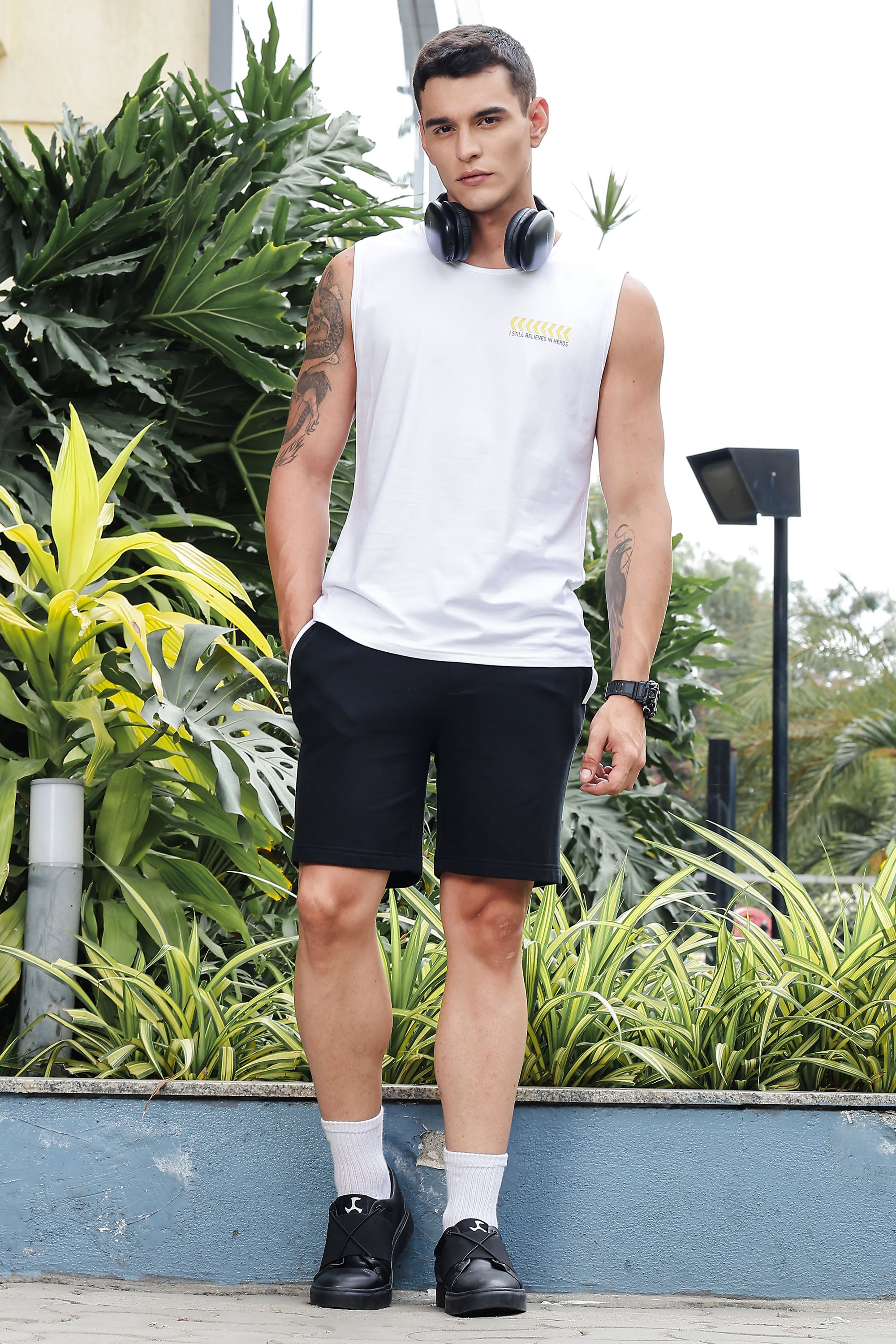 MEN BLACK MEN`S SHORTS