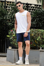 MEN NAVY BLUE MEN`S SHORTS