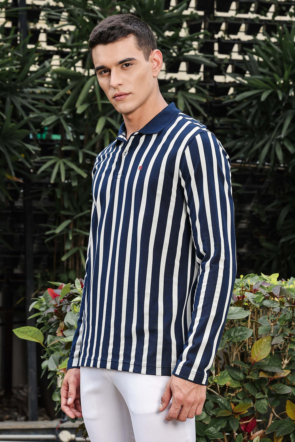 MEN NAVY BLUE FULL SLV POLO