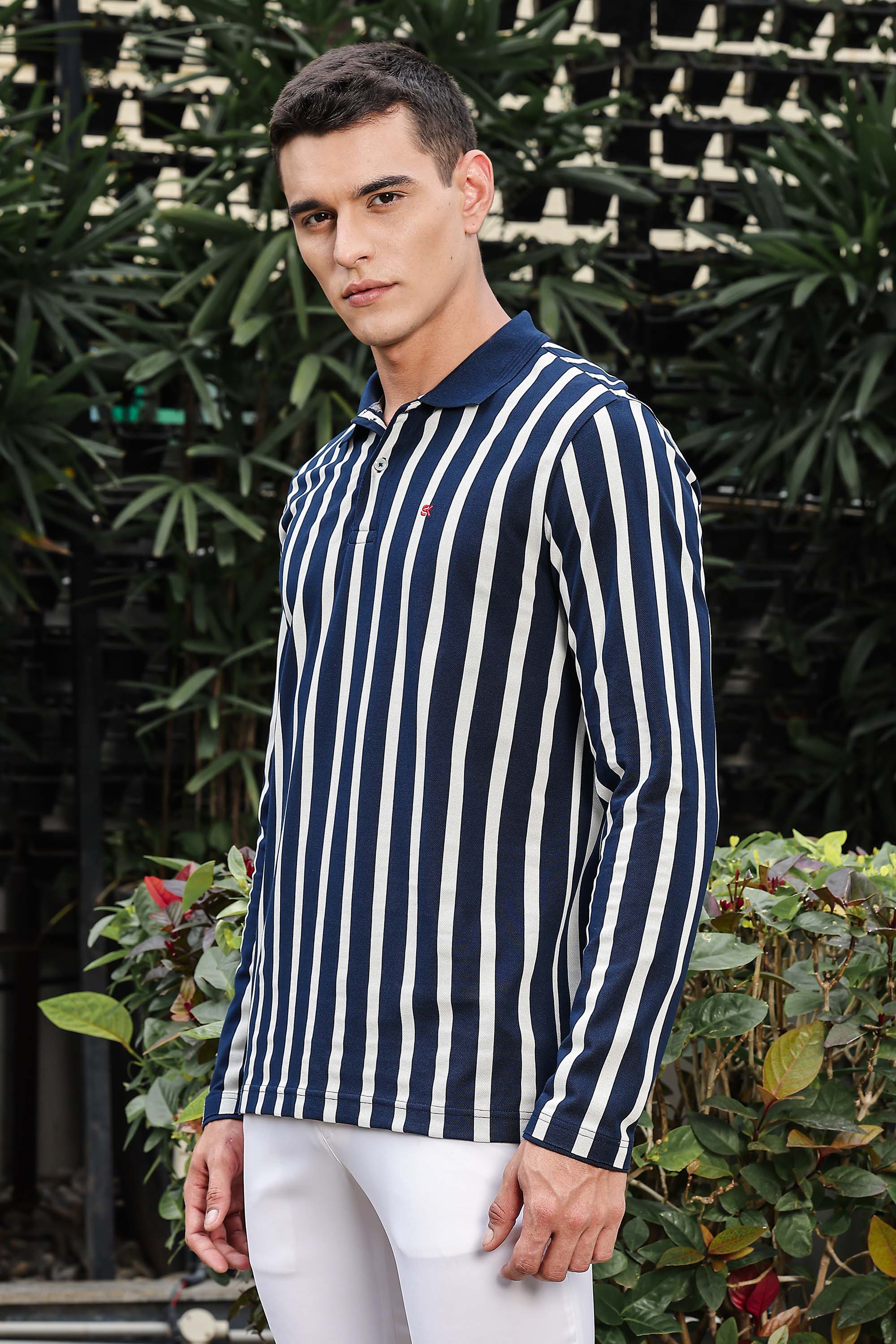 MEN NAVY BLUE FULL SLV POLO