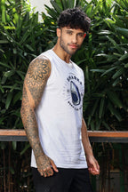 WHITE COLOR MEN SLEEVELESS T SHIRT