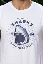 WHITE COLOR MEN SLEEVELESS T SHIRT