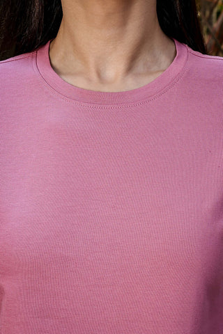 Women’s Casual T-Shirt – Solid Color, Round Neck, Short Sleeves, Pull-On Style, 100% Cotton, Machine Washable