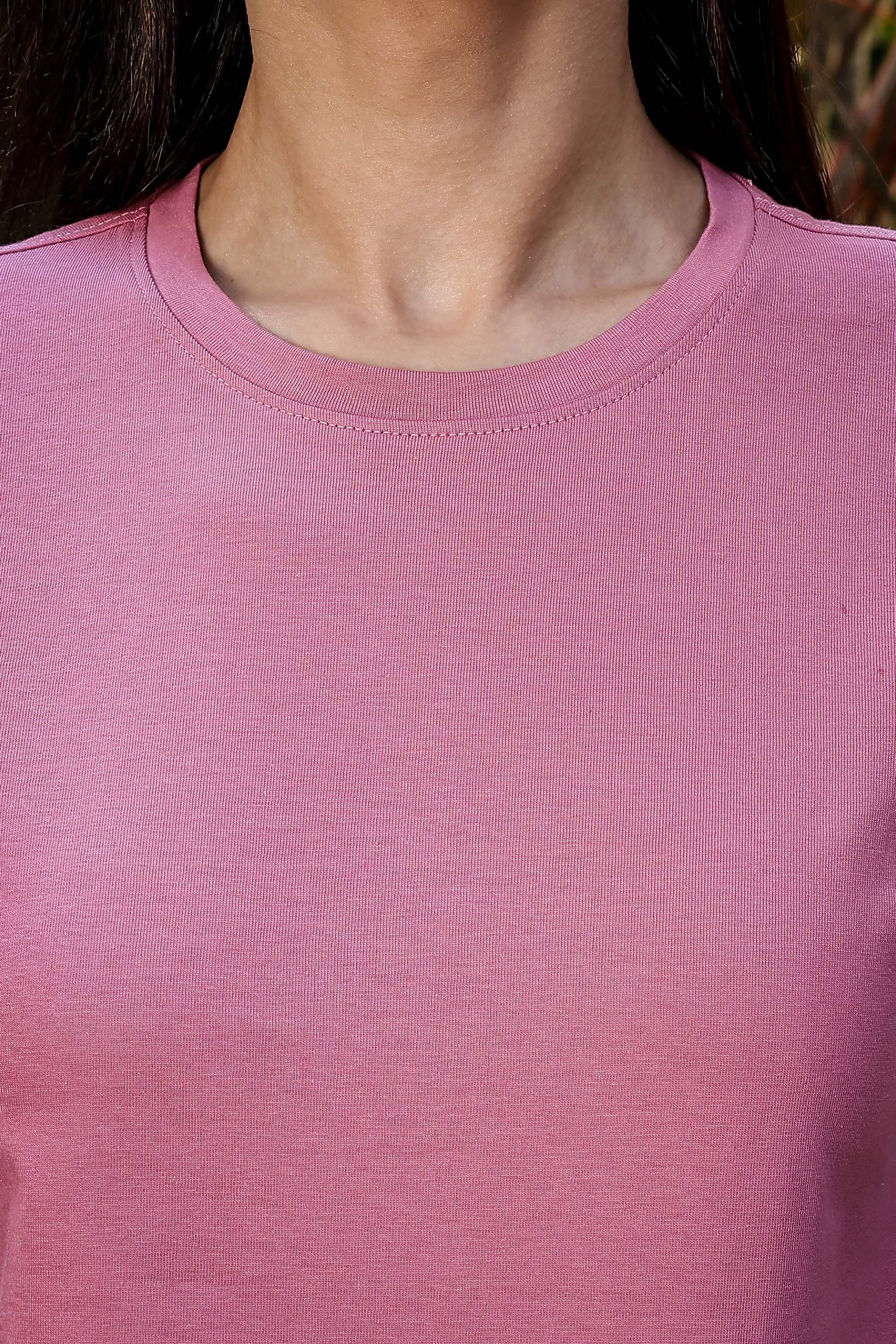 Women’s Casual T-Shirt – Solid Color, Round Neck, Short Sleeves, Pull-On Style, 100% Cotton, Machine Washable