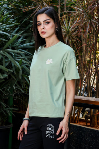 Women’s Printed Cotton T-Shirt | Typography Design | 100% Cotton | Round Neck | Short Sleeves | Pull-On Style | Casual Wear | Machine Washable