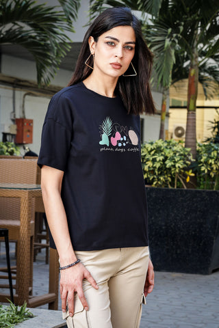 Women’s Graphic Print Cotton T-Shirt | 100% Cotton | Round Neck | Short Sleeves | Pull-On Casual Tee | Soft & Breathable Fabric | Machine Washable
