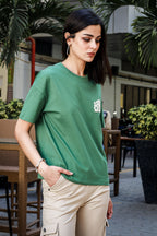 Women's 100% Cotton Typography Printed T-Shirt | Round Neck Short Sleeves Casual Tee