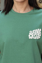 Women's 100% Cotton Typography Printed T-Shirt | Round Neck Short Sleeves Casual Tee