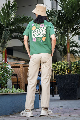 Women's 100% Cotton Typography Printed T-Shirt | Round Neck Short Sleeves Casual Tee