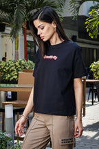 Women’s 100% Cotton Typography Printed T-Shirt | Round Neck Short Sleeves Casual Tee | Pullover Style