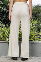 WOMEN ROUND NECK WHITE HALF SLV  CO-ORD SET