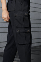 ONE SKY WOMEN BLACK IRIS SOLID WOMENS CARGO