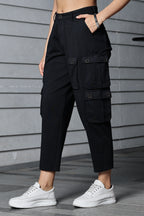 ONE SKY WOMEN BLACK IRIS SOLID WOMENS CARGO