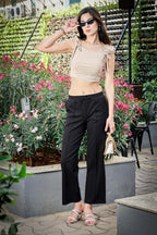 WOMEN BLACK STRAIGHT FIT BOTTOM