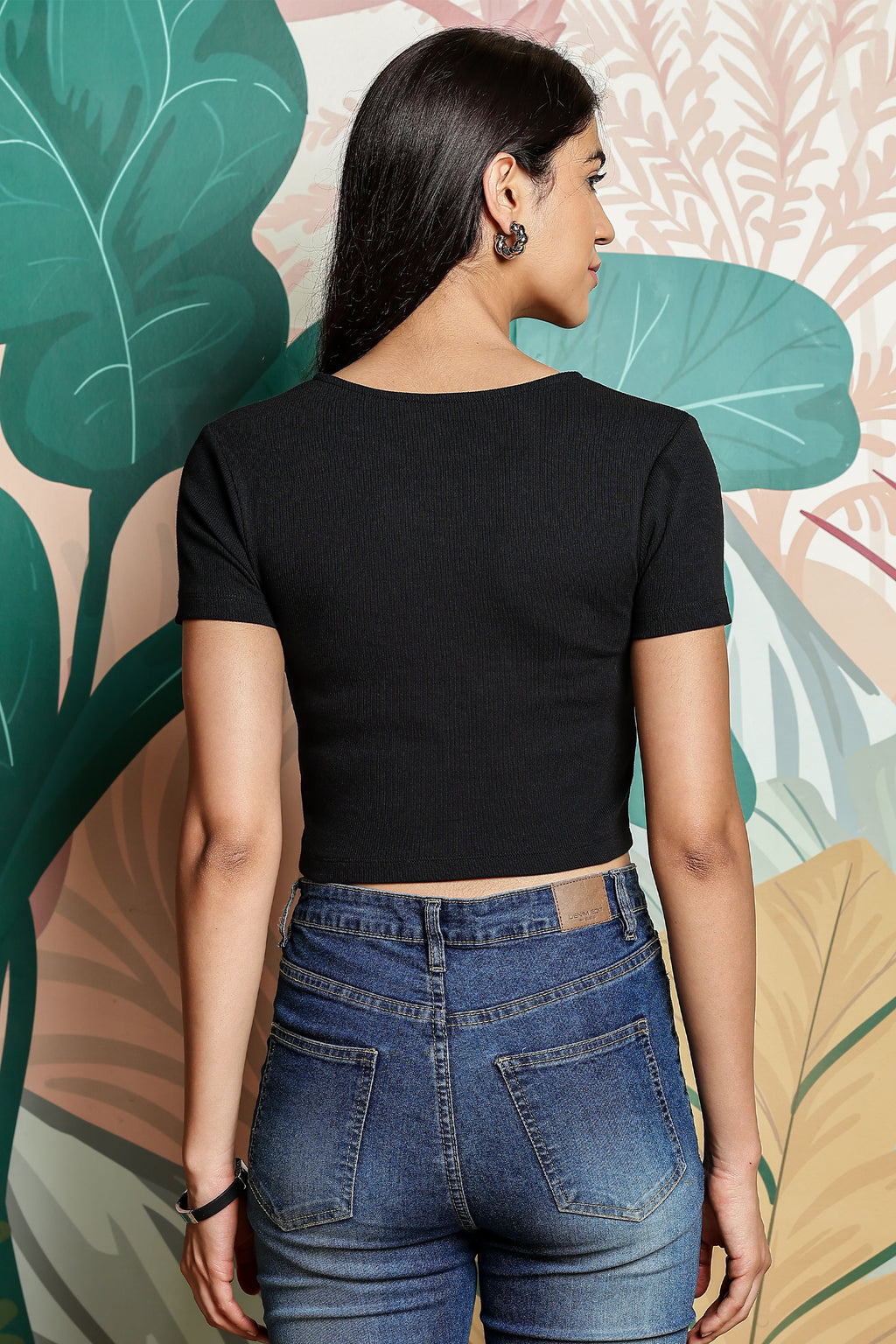 One Sky Women’s Solid Ribbed Cotton Stretch Top – Short Sleeves, Casual Fit
