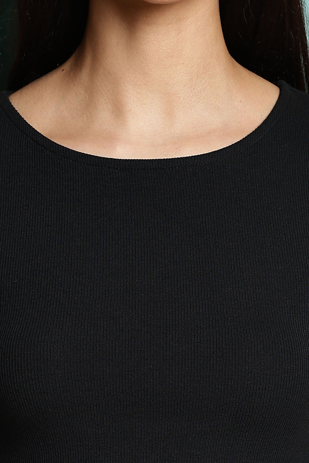 One Sky Women’s Solid Ribbed Cotton Stretch Top – Short Sleeves, Casual Fit