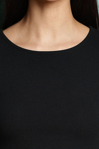 One Sky Women’s Solid Ribbed Cotton Stretch Top – Short Sleeves, Casual Fit