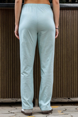 WOMEN V-NECK AQUA HALF SLV  CO-ORD SET