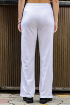 WOMEN ROUND NECK WHITE HALF SLV  CO-ORD SET