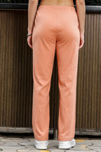 WOMEN ROUND NECK ORANGE HALF SLV  CO-ORD SET